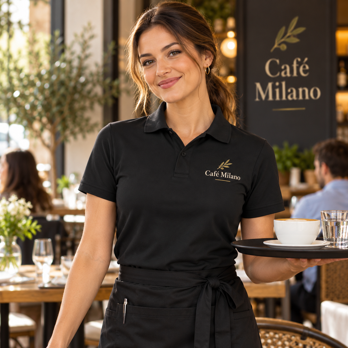 Poloshirt mit Logo & Wunschtext – Firmenpolo bedruckt auf Brust und Rücken