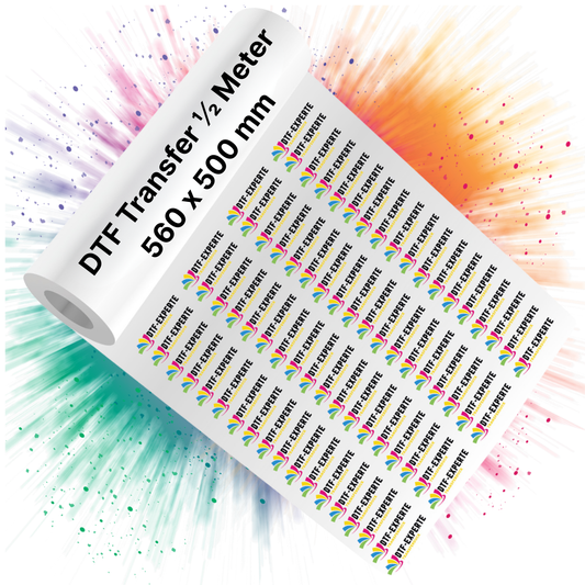 DTF-Transfer 1/2 Meter – Farbiger Druck 580 × 500 mm – für Textildruck, Shirts, Hoodies & Stoffe – hochwertige Transferfolie für individuelle Designs & Logos