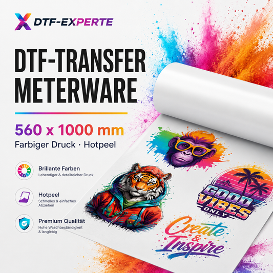 ab 10,99 € DTF-Transfer Hotpeel günstig als Meterware (560 x 1000 mm)