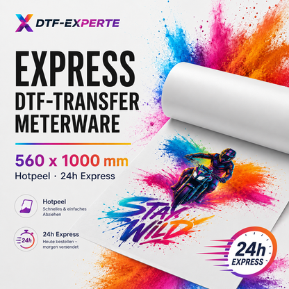 Express DTF-Transfer als Meterware Hotpeel (560 x 1000 mm)