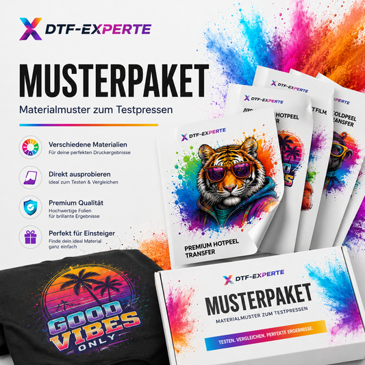 Musterpaket als Materialmuster und zum Testpressen