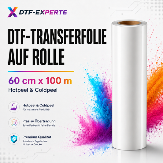 DTF-Transferfolie auf Rolle 60 cm x 100 m Hotpeel & Coldpeel Folie für alle DTF Systeme