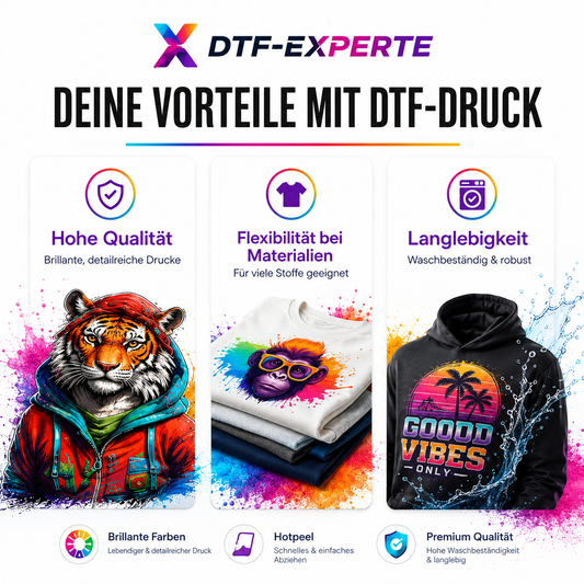 DTF-Transfer 1/2 Meter – Farbiger Druck 560 × 500 mm – für Textildruck, Shirts, Hoodies & Stoffe – hochwertige Transferfolie für individuelle Designs & Logos