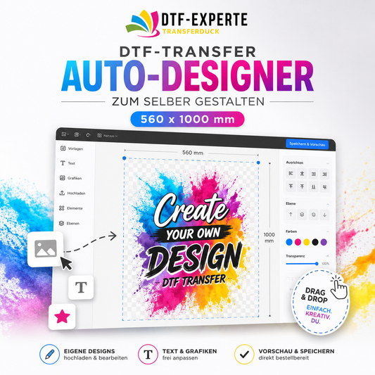 DTF-Transfer Auto-Designer zum selber gestalten (560 x 1000 mm)