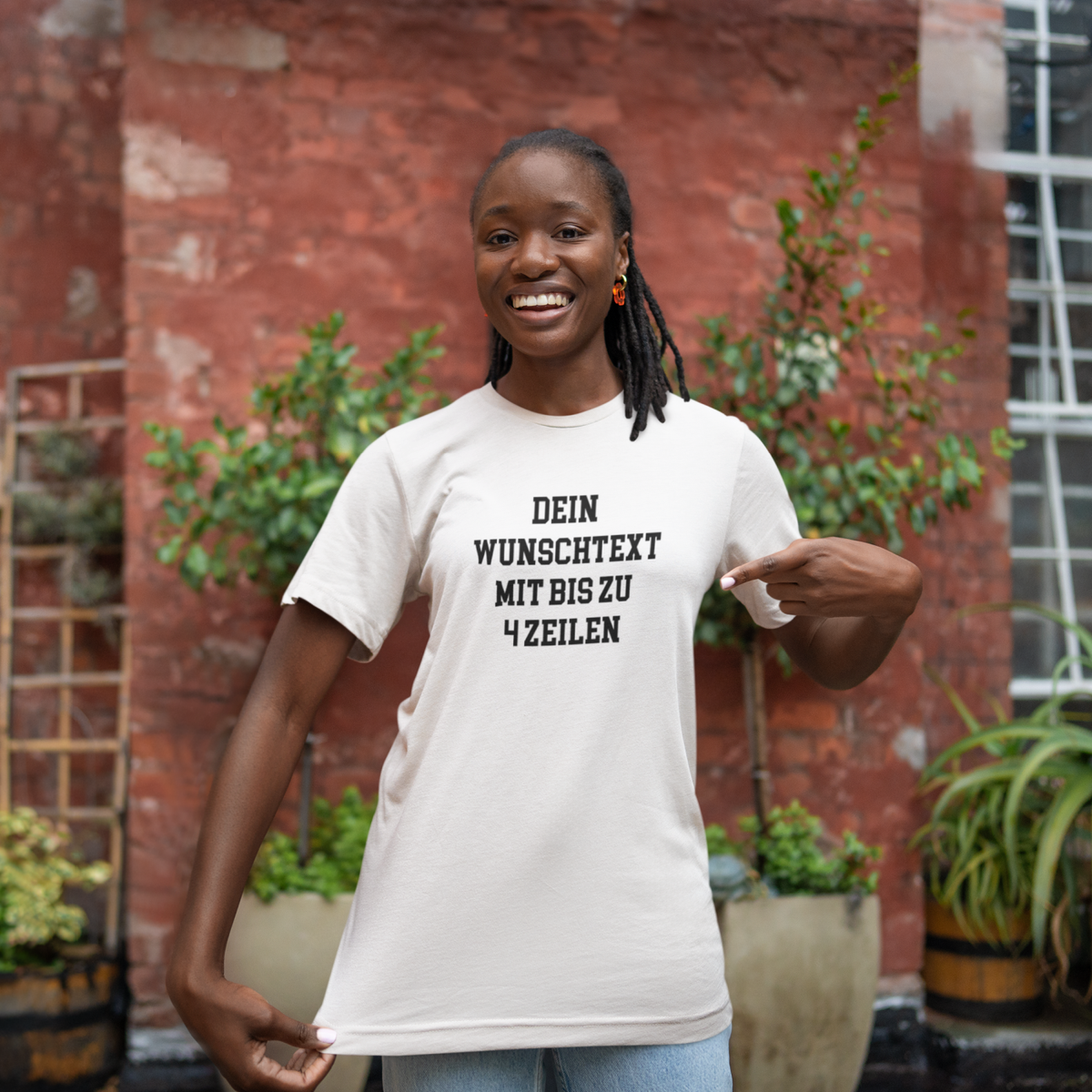 T-Shirt selbst gestalten mit Wunschtext – bis 4 Zeilen Frontprint – personalisiertes Shirt mit Name – Vorderdruck individuell bedrucken – Mannschaftsshirt, Vereinskleidung, Geschenkidee