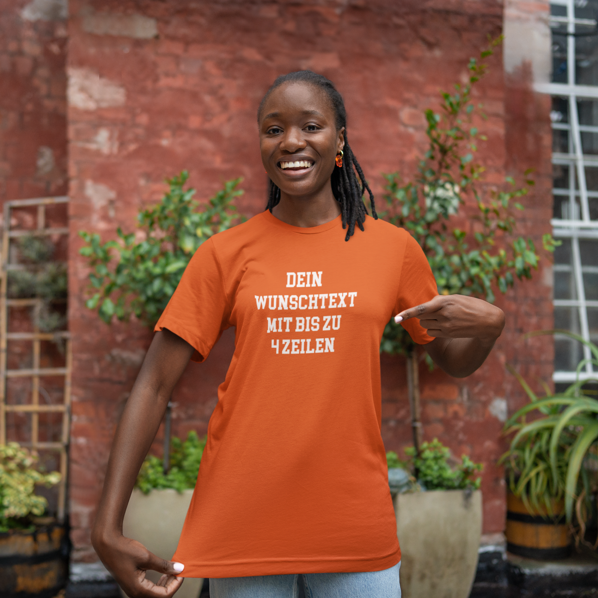T-Shirt selbst gestalten mit Wunschtext – bis 4 Zeilen Frontprint – personalisiertes Shirt mit Name – Vorderdruck individuell bedrucken – Mannschaftsshirt, Vereinskleidung, Geschenkidee