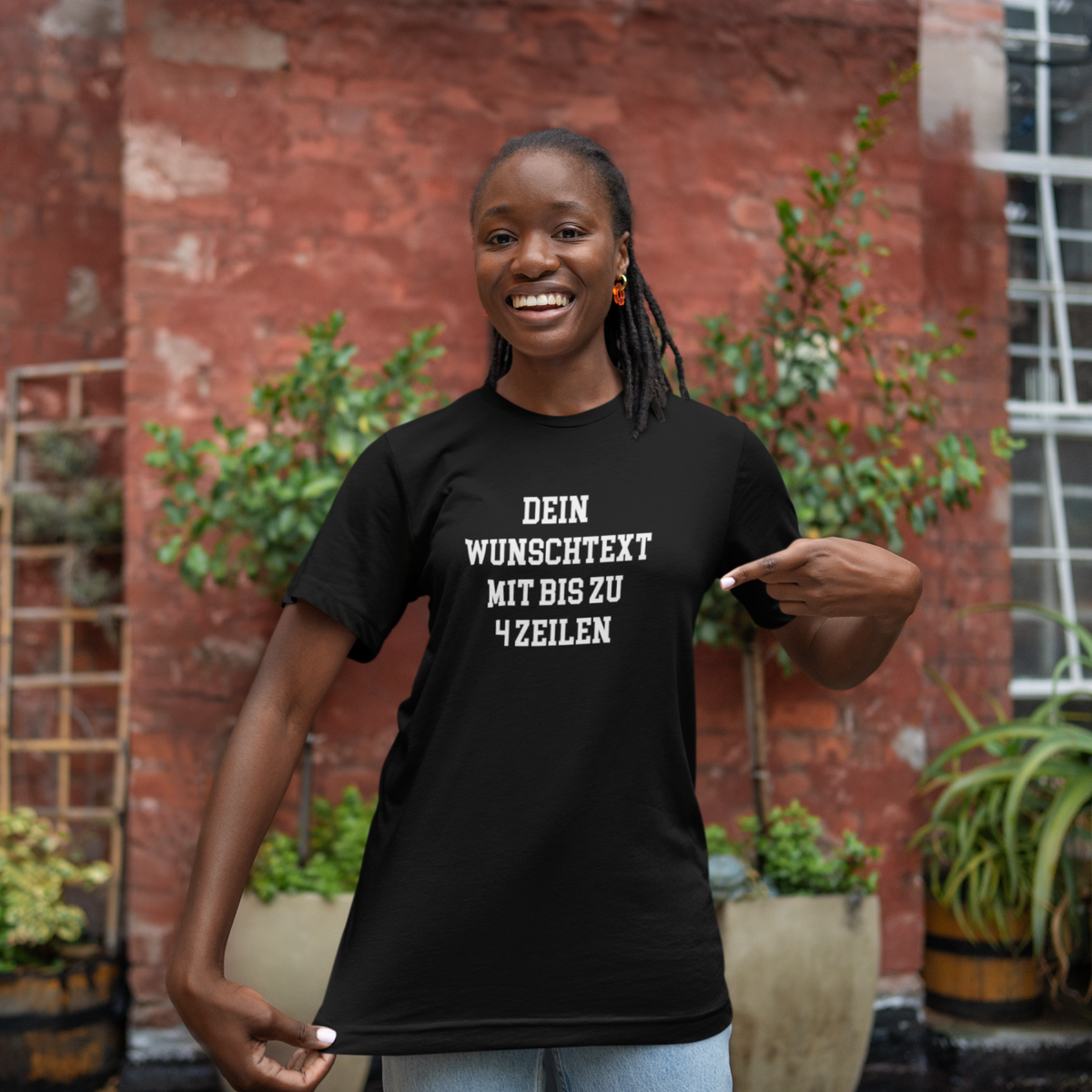 T-Shirt selbst gestalten mit Wunschtext – bis 4 Zeilen Frontprint – personalisiertes Shirt mit Name – Vorderdruck individuell bedrucken – Mannschaftsshirt, Vereinskleidung, Geschenkidee