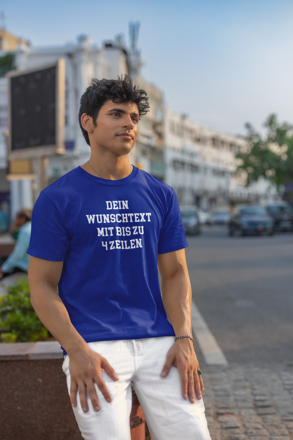 T-Shirt selbst gestalten mit Wunschtext – bis 4 Zeilen Frontprint – personalisiertes Shirt mit Name – Vorderdruck individuell bedrucken – Mannschaftsshirt, Vereinskleidung, Geschenkidee