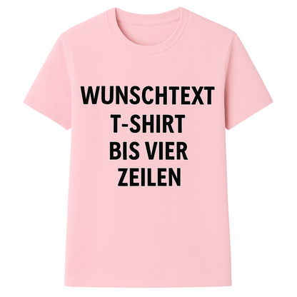 T-Shirt selbst gestalten mit Wunschtext – bis 4 Zeilen Frontprint – personalisiertes Shirt mit Name – Vorderdruck individuell bedrucken – Mannschaftsshirt, Vereinskleidung, Geschenkidee